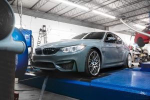 Blue F80 on Mustang AWD 4WD Dyno Dynamometer