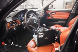 Orange Interior BMW Getting OBD Flash Tuned